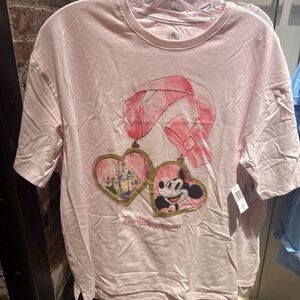 Disney Parks 2025 Pink Bow Locket T Shirt 1X NWT